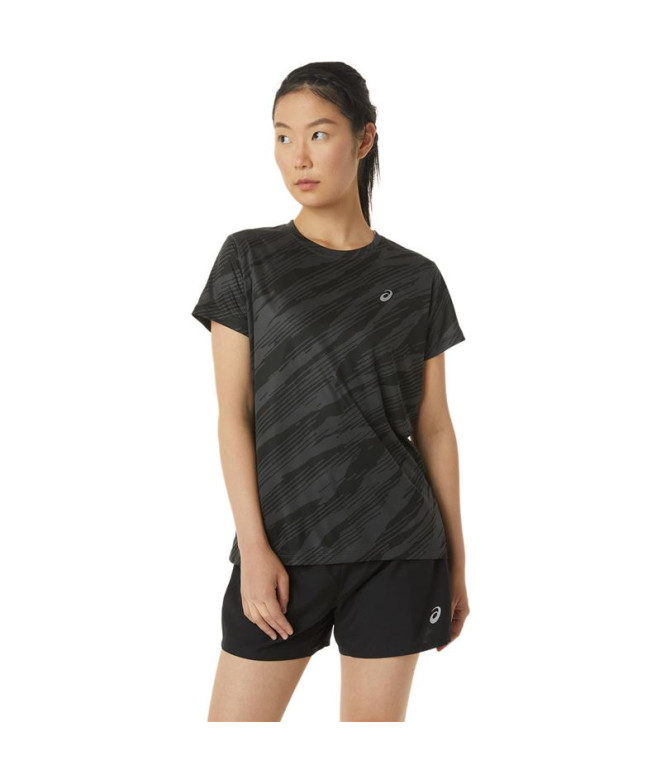 Top Running para mulher ASICS Core All Over Print Preto