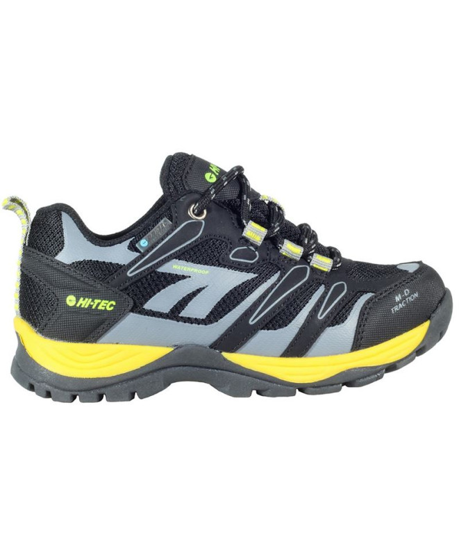 Zapatillas de Montaña Hi-Tec Muflon Low Waterproof Black-Grey-Lime Neon Kids