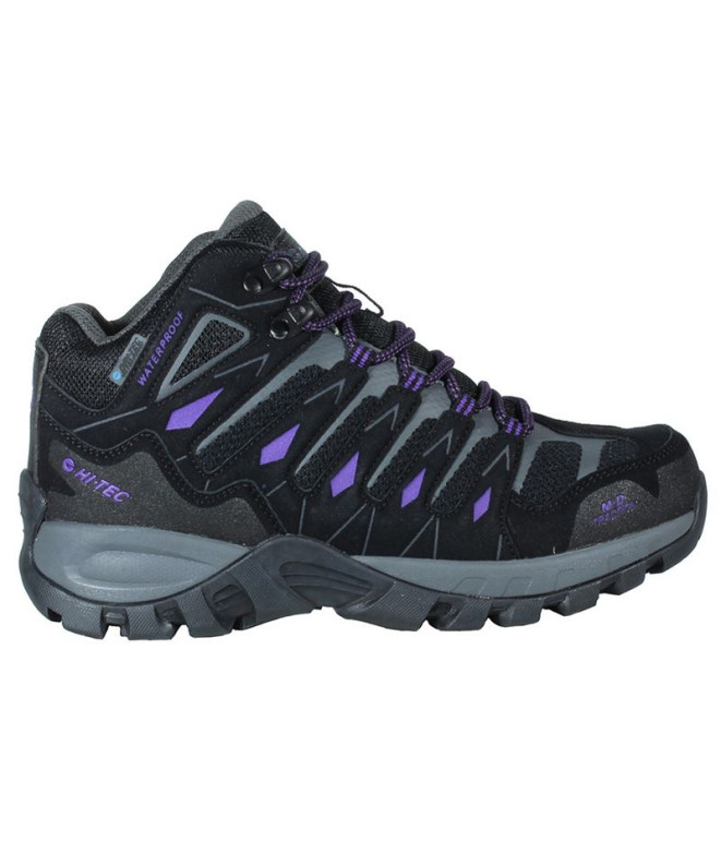 Bottes d'alpinisme Hi-Tec Corzo Mid Waterproof Noir/Charcoal/Berry Femmes