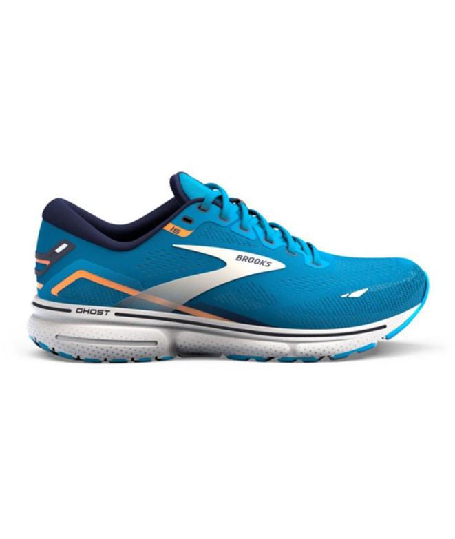 Chaussures de running Brooks Ghost 15 Bleu/Peacoat/Orange Chaussures Hommes