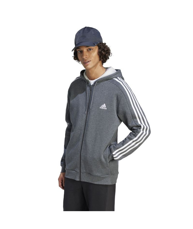 Sudadera Adidas 3S Gris Hombre