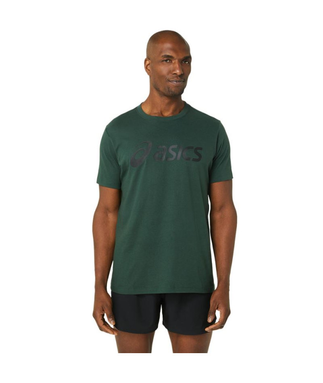 Camiseta de Fitness ASICS Big Logo Hombre Rain Forest/ Negro