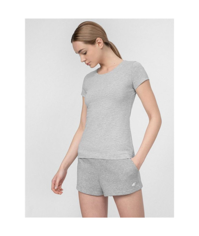 T-shirt 4F TSD350 Mulher Cinzento