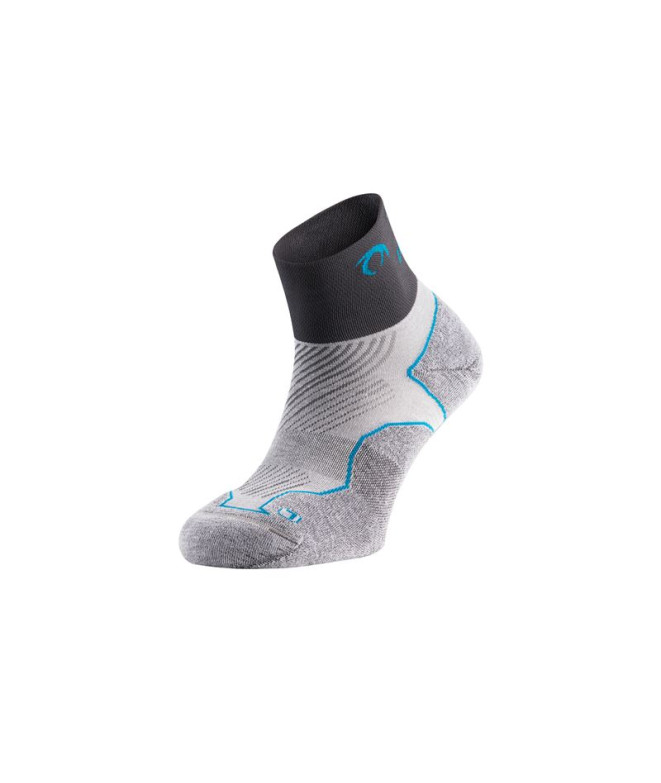 Calcetines de Running Lurbel Distance Three Gris Hielo/Turquesa