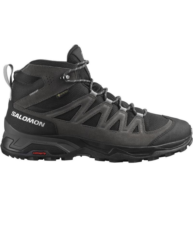 Botas de montanhismo Salomon X Ward Leather Mid Gore-Tex Preto/Cinza Homem