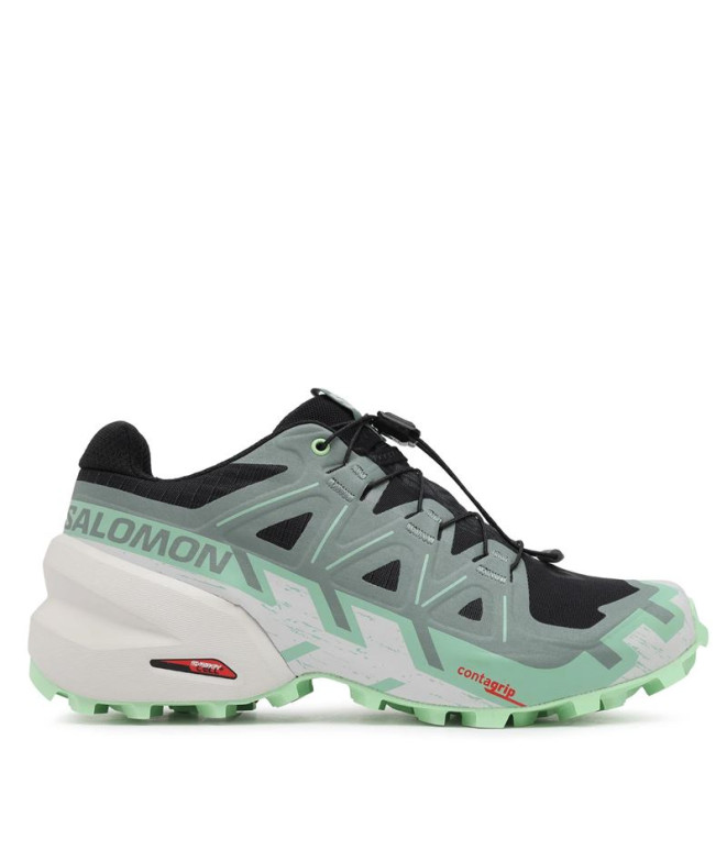 Chaussures de running Salomon Speedcross 6 Black / Laurel Wreath / Green Ash Femmes