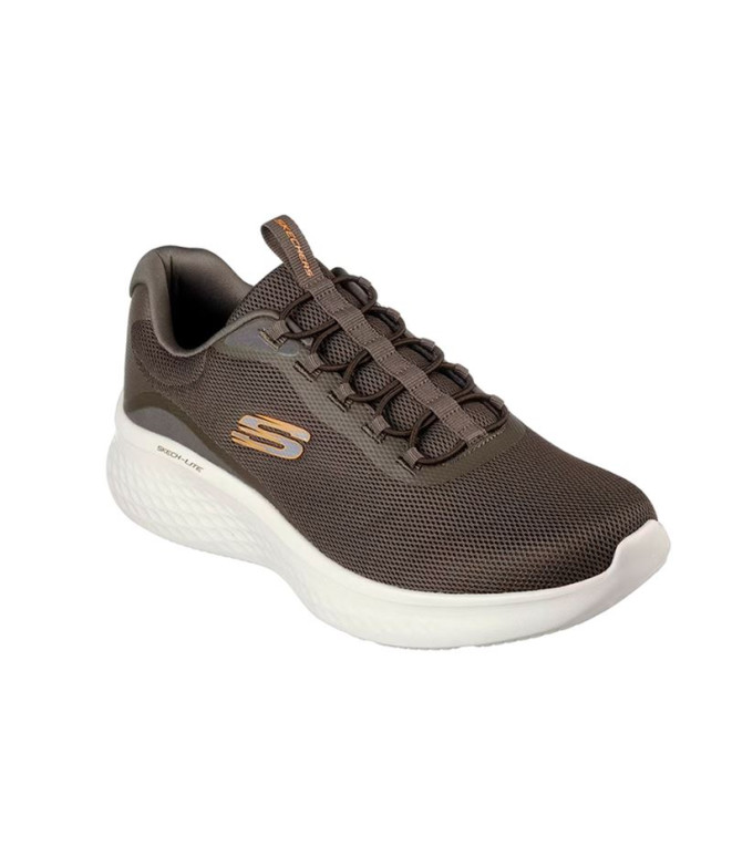 Sapatilhas Skechers Skech-Lite Pro-Ledge Homem Malha verde-oliva/sintético/guarnição laranja