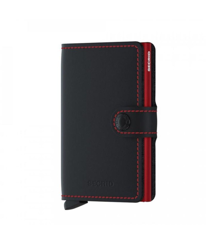 Portefeuille Secrid Miniwallet noir mat et rouge