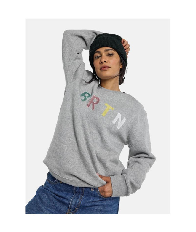 Sudadera Burton Mb Brtn Crew Gray Heather Multi...