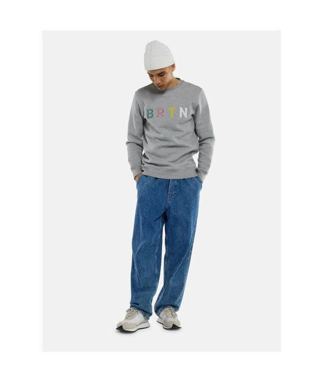 Sudadera Burton Mb Brtn Crew Gray Heather Multi...