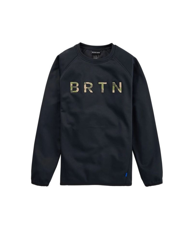 Sweatshirt Burton Crown Weatherproof Pullover Crewneck Fleece Man Black