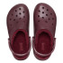 Tamancos Crocs Cerejeira escura com revestimento clássico