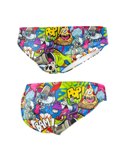 Bañador Waterpolo Turbo Loki Comic Hombre Celeste estampado