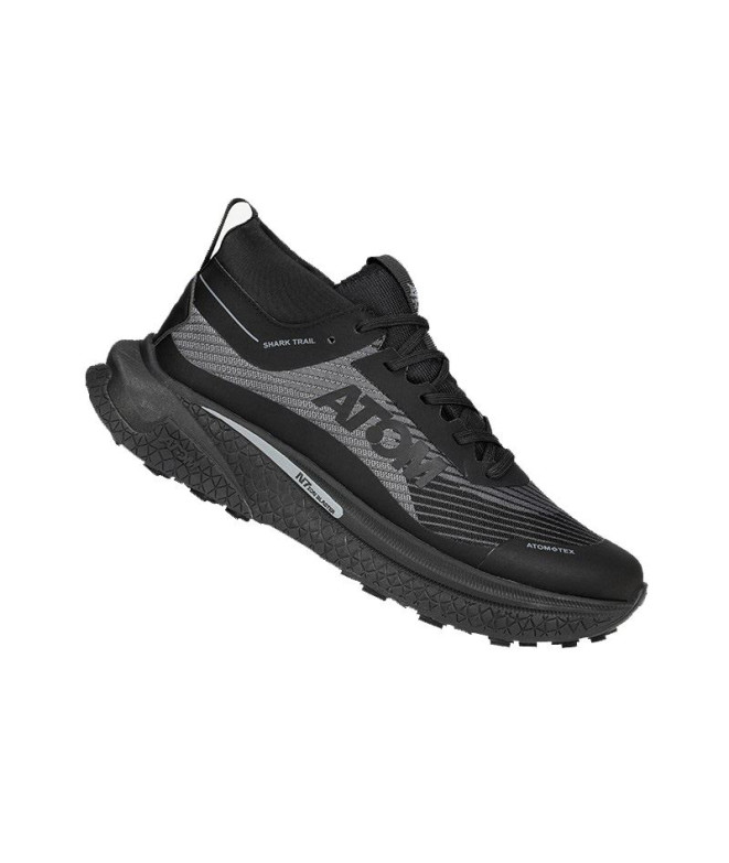 Ténis running Atom AT138 Shark Trail Blast-Tex All Black Preto