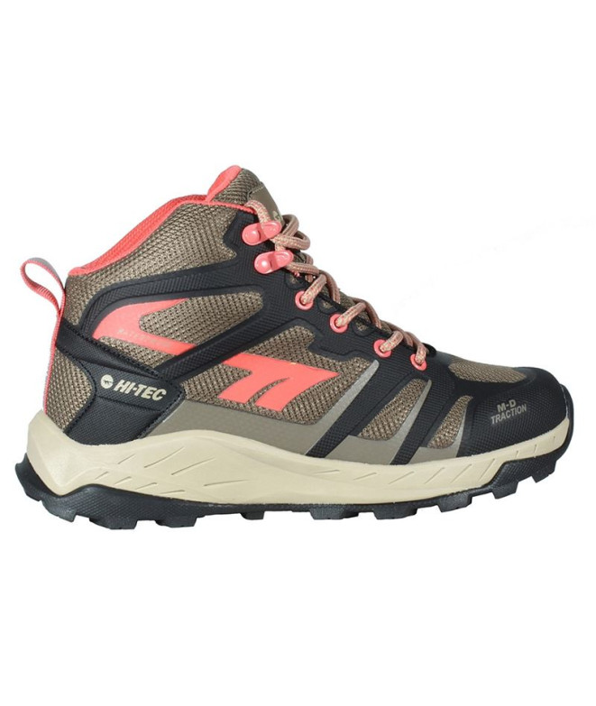 Botas de montanhismo Hi-Tec Toubkal Mid Waterproof Preto/Taupe/Georgia Peach para mulher