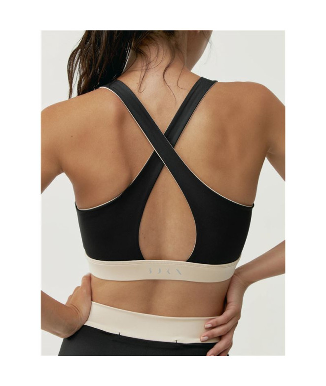 Top Born Living Yoga Fiorella Noir/Tapioca Femme