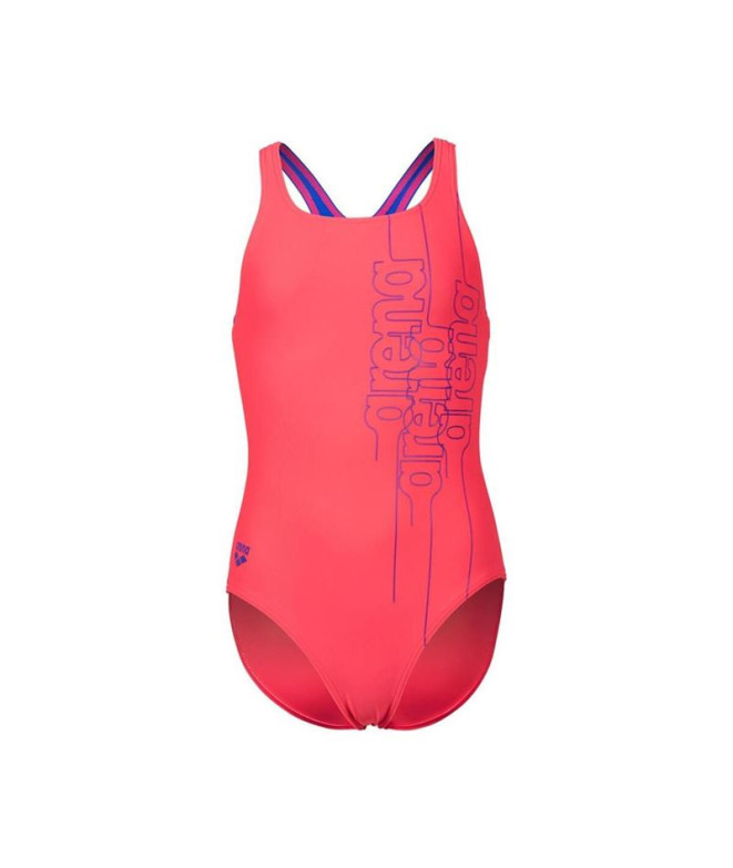 Calções de banho Arena Swim Pro Back Graphic Fluo Red Fato de banho para menina