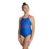 Maillot de bain de Natation Arena Maillot de bain V dos graphique royal/fluo rouge Fille