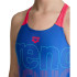 Maillot de bain de Natation Arena Maillot de bain V dos graphique royal/fluo rouge Fille