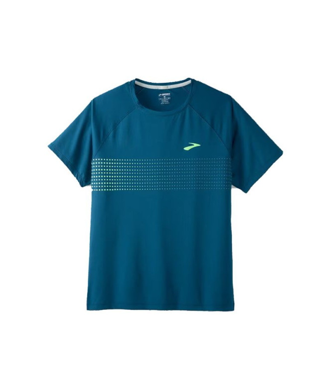 T-shirt de running Brooks Atmosphere Short Sleeve 2.0 Ocean/Pixel Stripe Hommes