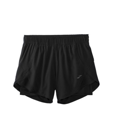Calça Running Brooks da Chaser 5" 2 em 1 Preto Mulher