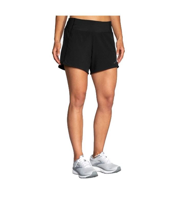 Calça Running Brooks de Chaser 5" Preto Mulher