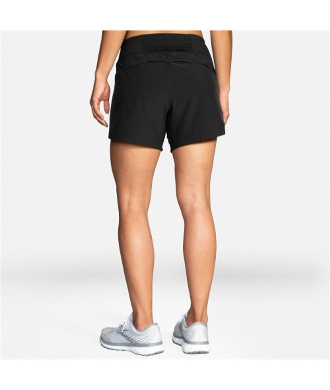 Calça Running Brooks de Chaser 5" Preto Mulher