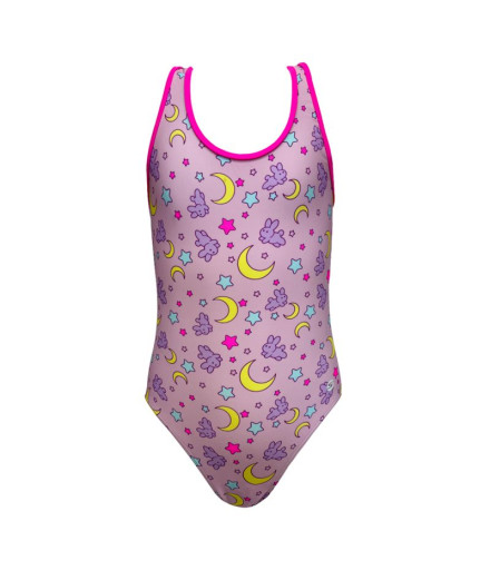 Fato de banho Natação Ras de Classic Back Pink Mulher