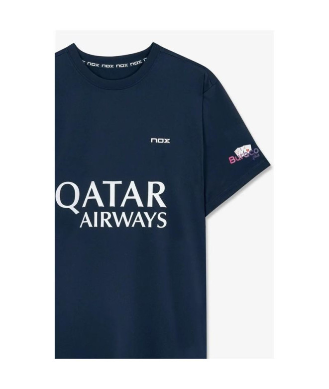 Camiseta de pádel Nox Sponsors AT10 Azul Oscuro