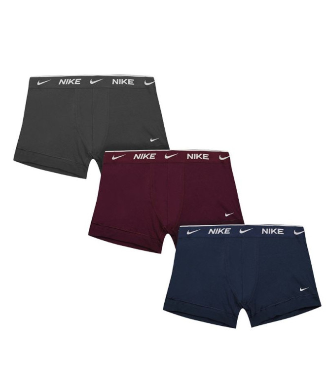 Calzoncillos Nike Trunk 3Pk Hombre Midnight Navy/ Bordeaux/ Anthacite