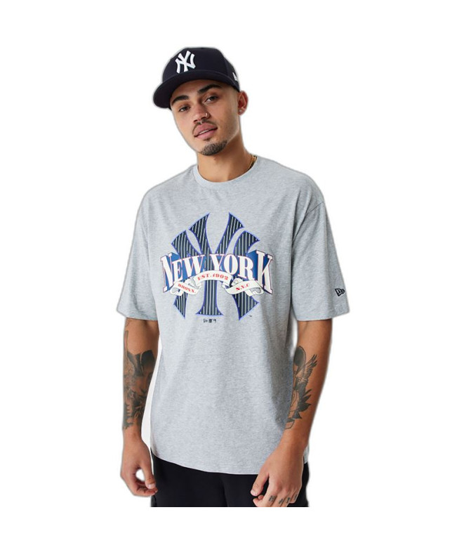 T-Shirt New Era MLB Arch Graphic New York Yankees Gris Med Homme