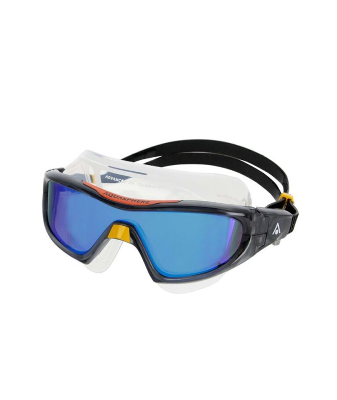 Lunettes de natation Aqua Sphere Vista Pro Dark Gray Orange Lenses Mirror Blue