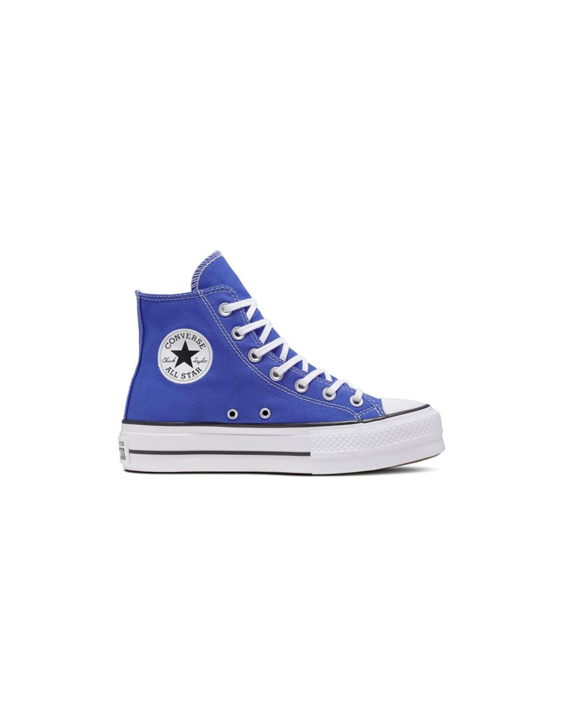 Chaussures Converse Chuck Taylor All Star Lift Hi Bleu Flamme Blanc