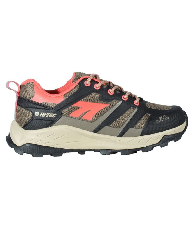 Chaussures de Montagne Hi-Tec Toubkal Low Waterproof Noir/Taupe/Pêche Femme