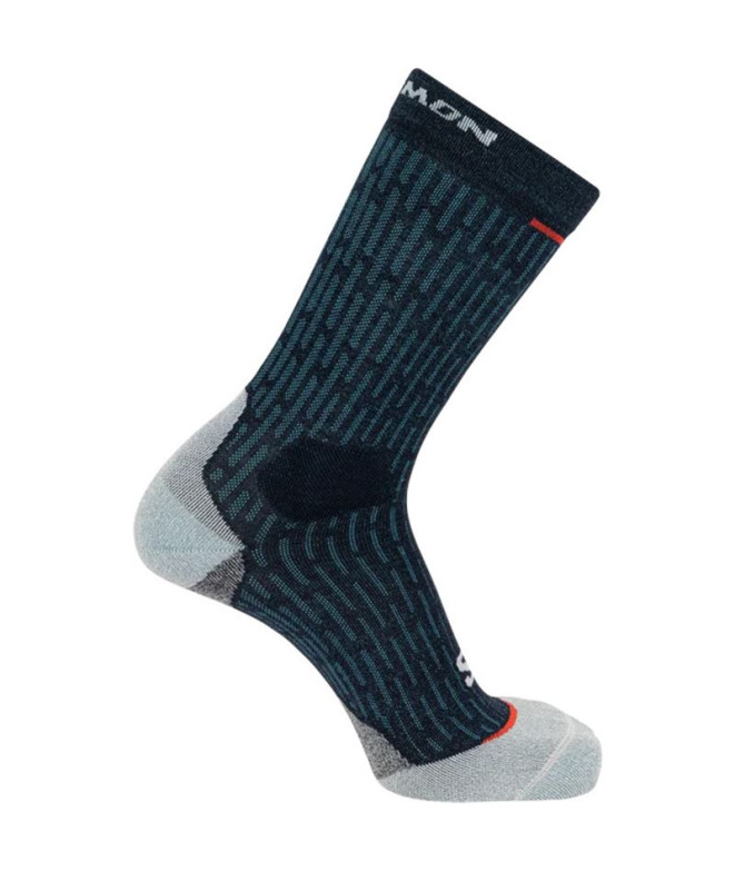 Chaussettes de Running Salomon Ultra Glide Crew-Noir-Rouge-Zin à haut risque