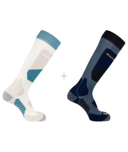 Meias esqui e snowboard Salomon 2-Pack-Copen Blue-Egret