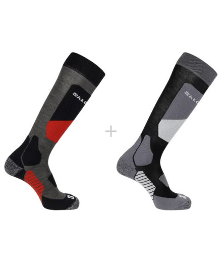 Meias esqui e snowboard Salomon 2-Pack-Black-Beluga