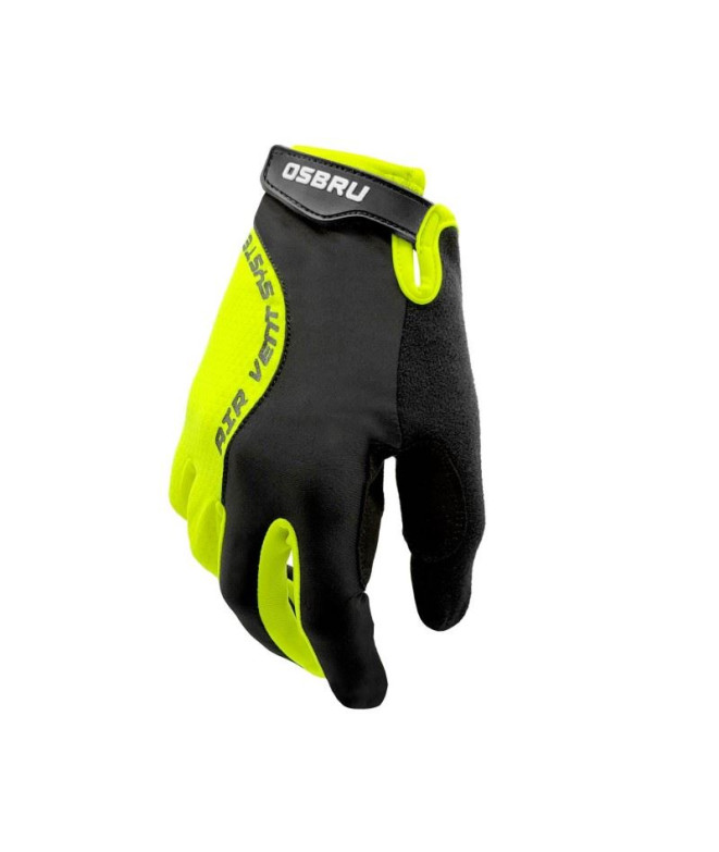 Luvas de Ciclismo Osbru Endurace Domi Preto/Amarelo néon