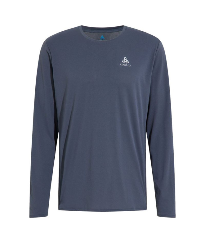 Camiseta de Running Odlo Neck L/S Zeroweight Chill-T Homem Azul