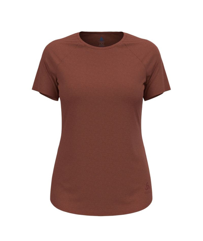 Camiseta de Running Odlo T-Shirt Crew Neck S/S Essential 365 Mujer Marrón