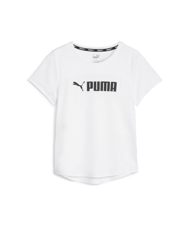 Camiseta Fitness Mulher by Puma Fit Logo Ultrab White