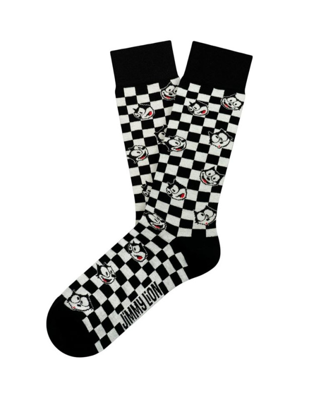 Chaussettes Jimmy Lion Felix Check Black & White