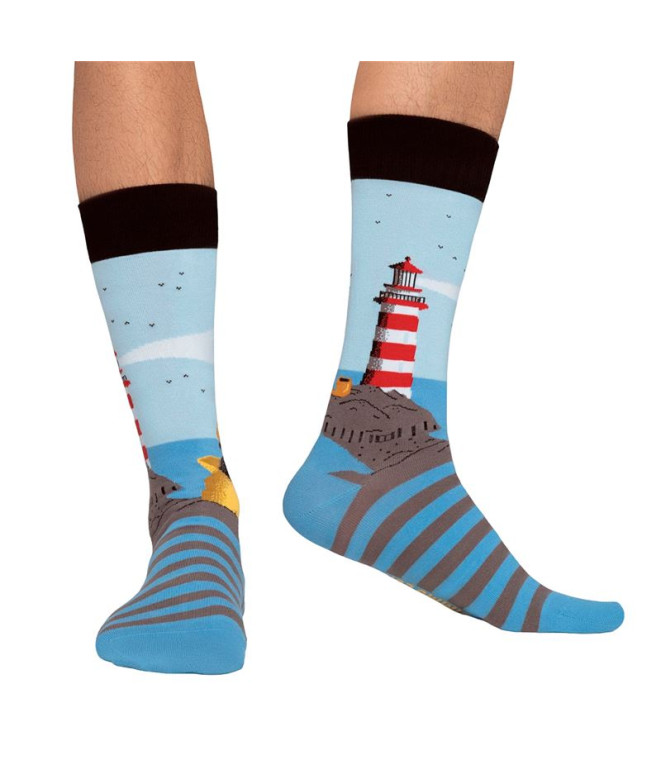 Chaussettes Jimmy Lion The Lighthouse Guardian Light Blue