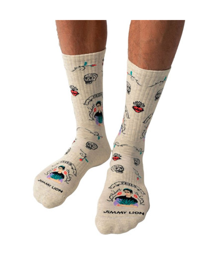 Calcetines Jimmy Lion Athletic Frida Viva Mexic Beige Calcetines Jimmy Lion Athletic Frida Viva Mexic Beige