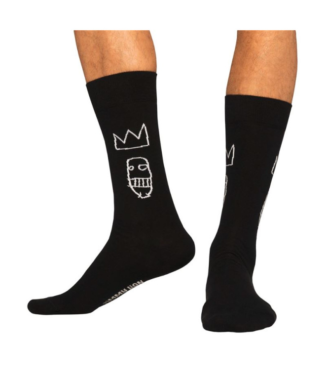 Chaussettes Jimmy Lion Basquiat Sugar Ray Robins Noir