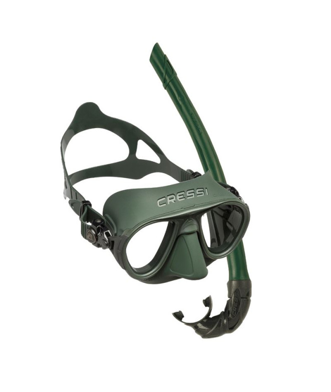 snorkel Kit Masque Cressi Calibro + Corsica Green