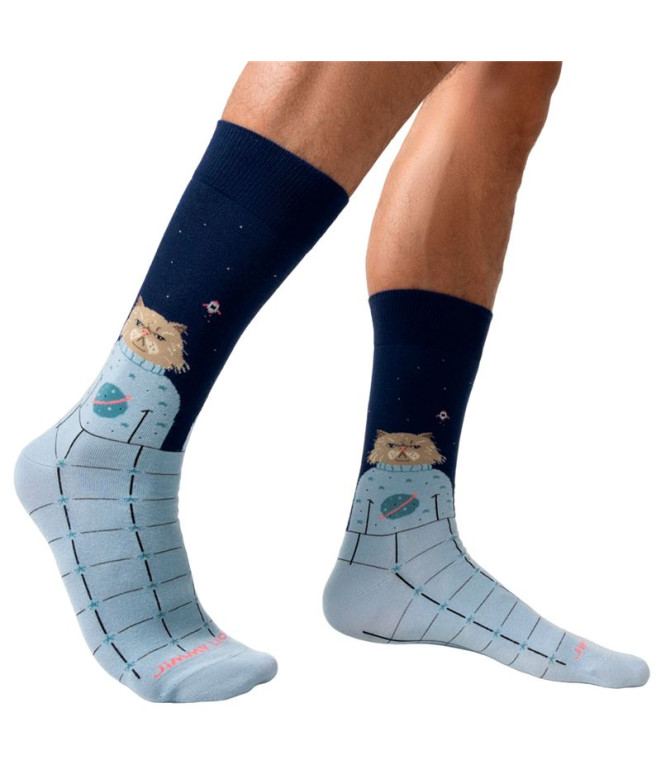 Chaussettes Jimmy Lion Space Cat Bleu foncé