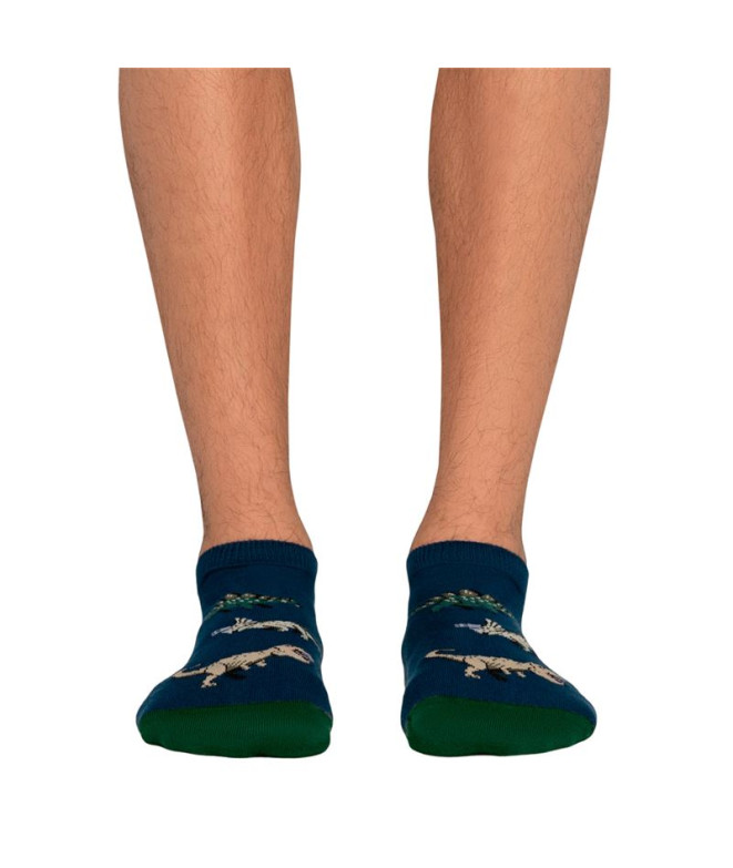Chaussettes Jimmy Lion Jurassic Dinos No Show Bleu