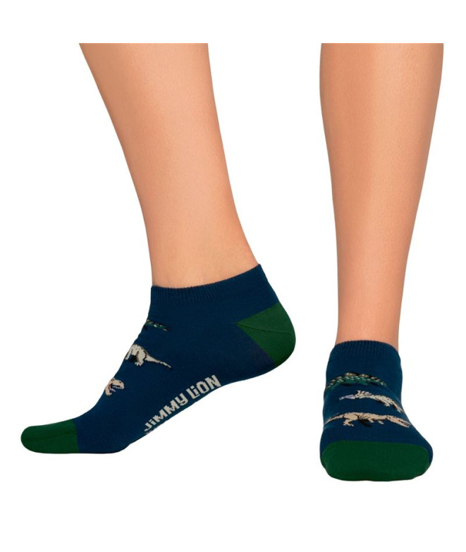 Chaussettes Jimmy Lion Jurassic Dinos No Show Bleu