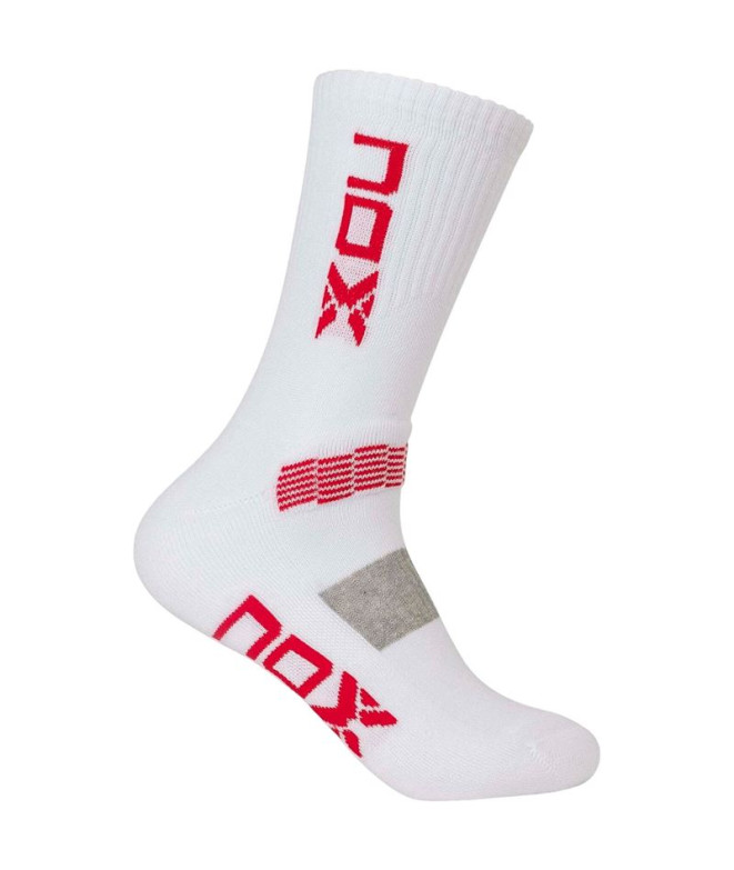 Chaussettes pádel Nox Homme de Demi-toile Tecnicos Blanc Logo Vertical Rouge